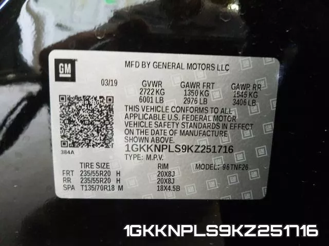 1GKKNPLS9KZ251716 фото 2
