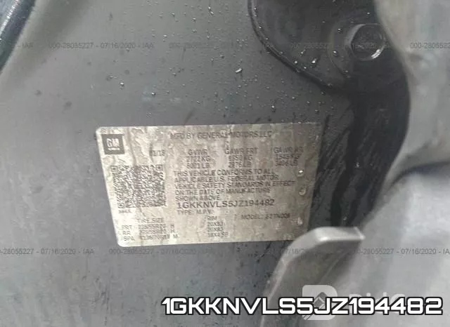 1GKKNVLS5JZ194482 фото 10