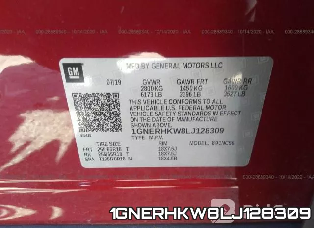 1GNERHKW8LJ128309 фото 10