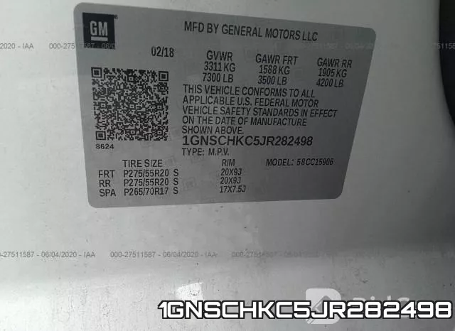 1GNSCHKC5JR282498 фото 10