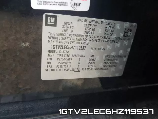 1GTV2LEC6HZ119537 фото 2