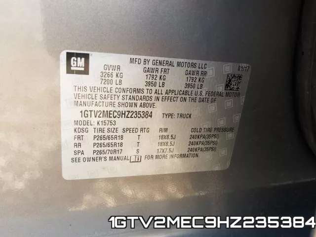 1GTV2MEC9HZ235384 фото 2
