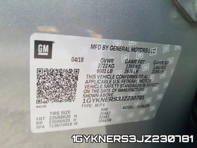 1GYKNERS3JZ230781 фото 2