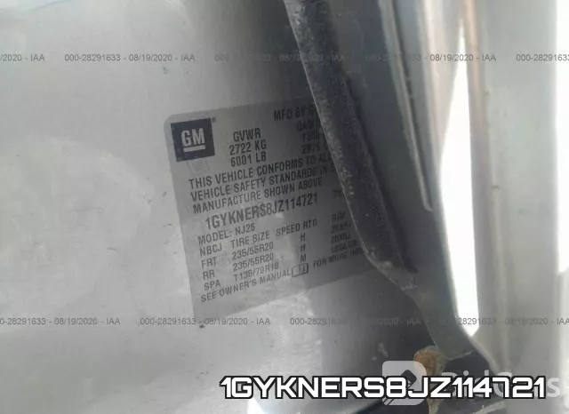 1GYKNERS8JZ114721 фото 10