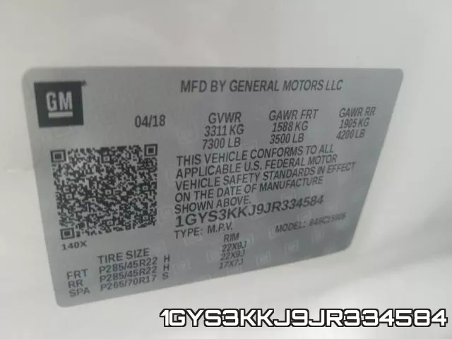 1GYS3KKJ9JR334584 фото 2