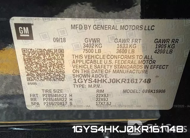 1GYS4HKJ0KR161748 фото 10