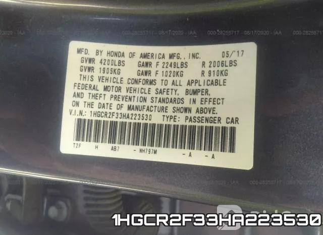 1HGCR2F33HA223530 фото 10