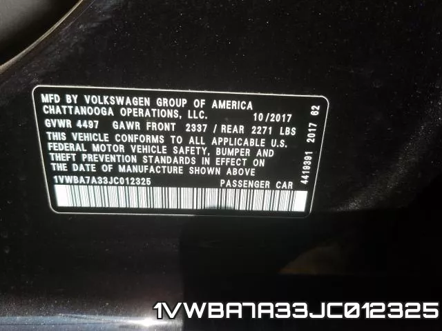 1VWBA7A33JC012325 фото 2