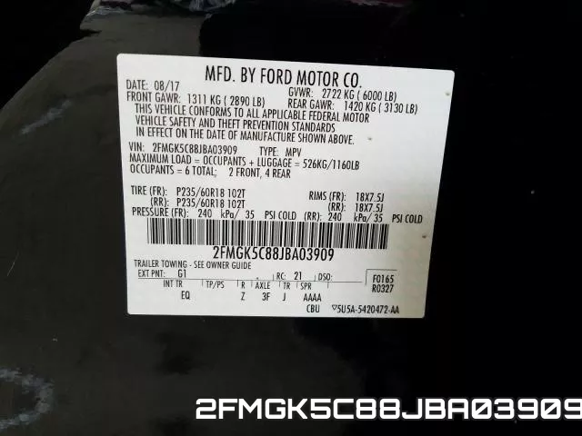 2FMGK5C88JBA03909 фото 2