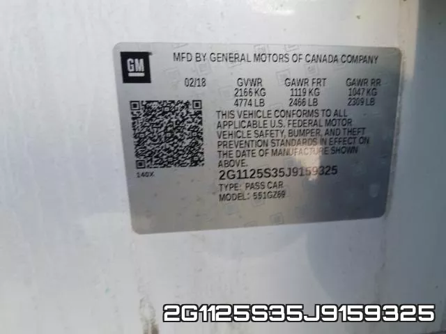 2G1125S35J9159325 фото 2