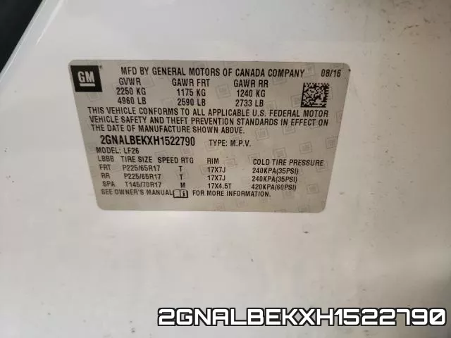 2GNALBEKXH1522790 фото 2