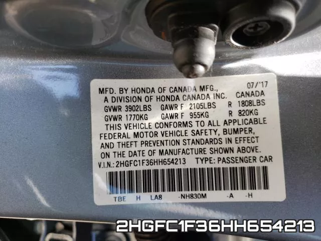2HGFC1F36HH654213 фото 2