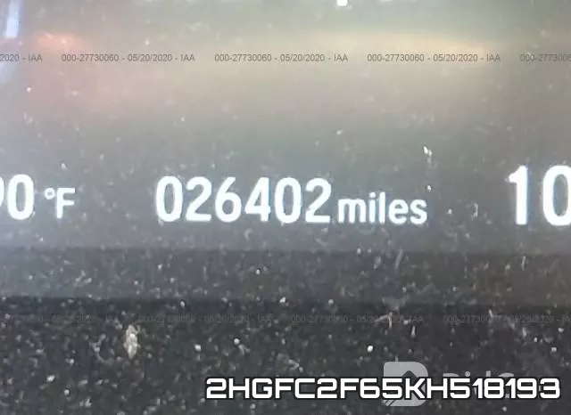 2HGFC2F65KH518193 фото 8
