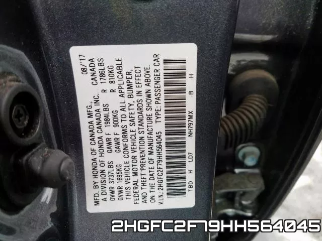 2HGFC2F79HH564045 фото 2