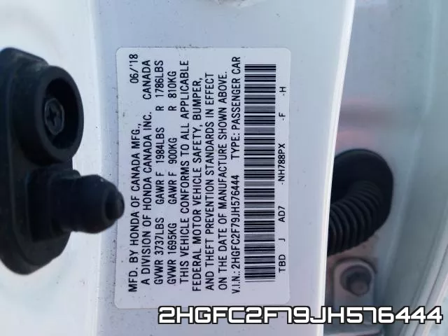2HGFC2F79JH576444 фото 2