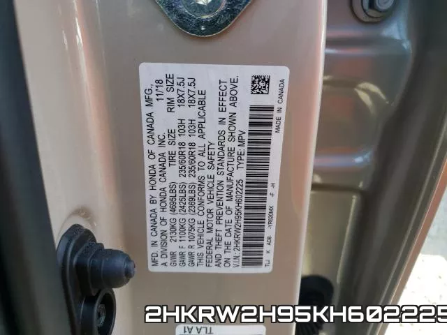 2HKRW2H95KH602225 фото 2