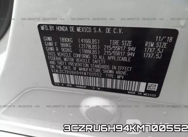 3CZRU6H94KM700552 фото 10