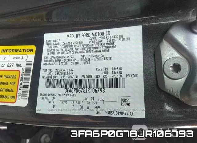 3FA6P0G78JR106793 фото 10