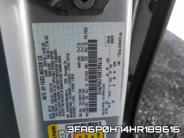 3FA6P0H74HR189616 фото 2