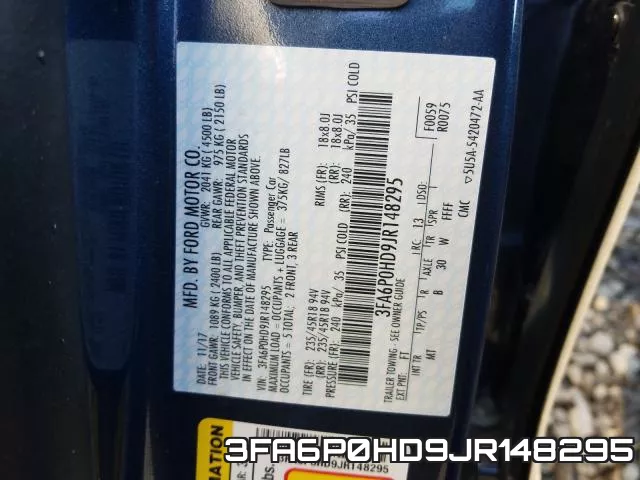 3FA6P0HD9JR148295 фото 2