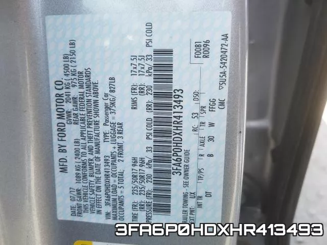3FA6P0HDXHR413493 фото 2
