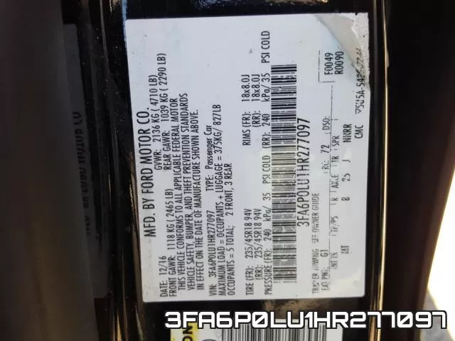 3FA6P0LU1HR277097 фото 2