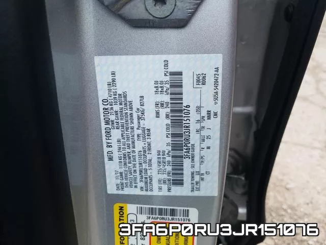 3FA6P0RU3JR151076 фото 2