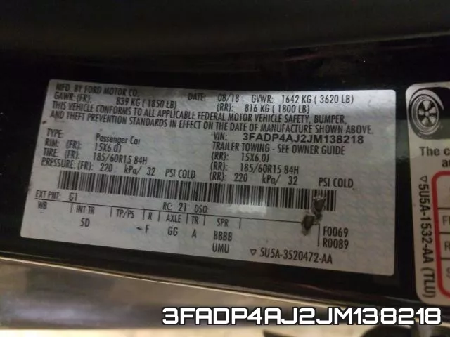 3FADP4AJ2JM138218 фото 2