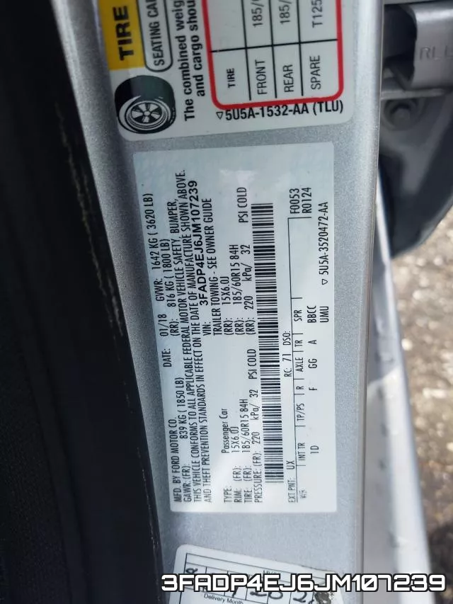 3FADP4EJ6JM107239 фото 2