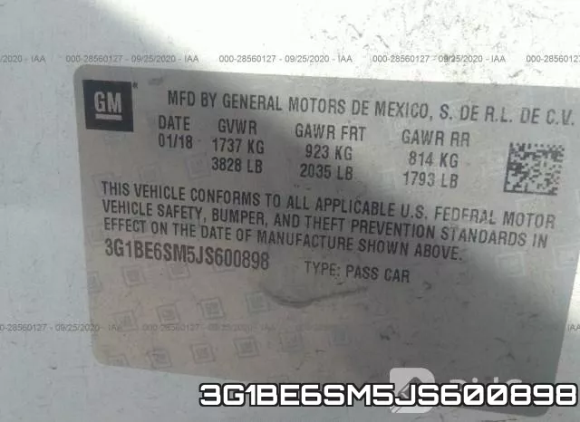 3G1BE6SM5JS600898 фото 10