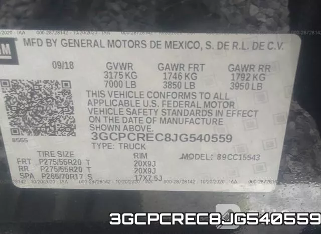 3GCPCREC8JG540559 фото 9