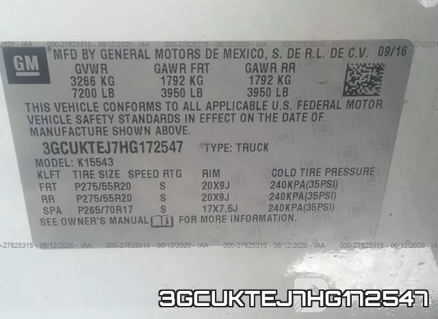 3GCUKTEJ7HG172547 фото 9