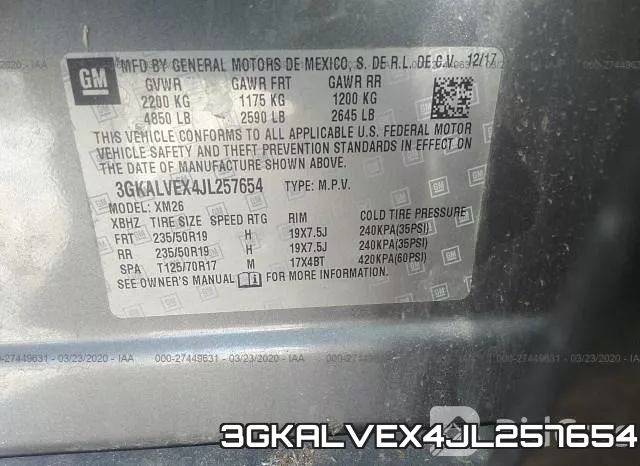 3GKALVEX4JL257654 фото 10