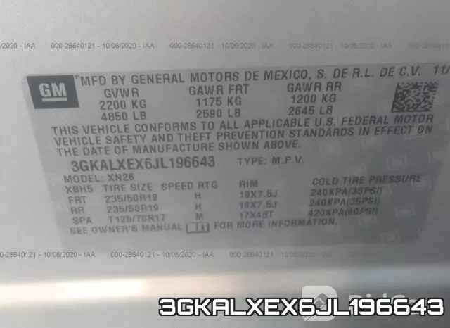 3GKALXEX6JL196643 фото 10