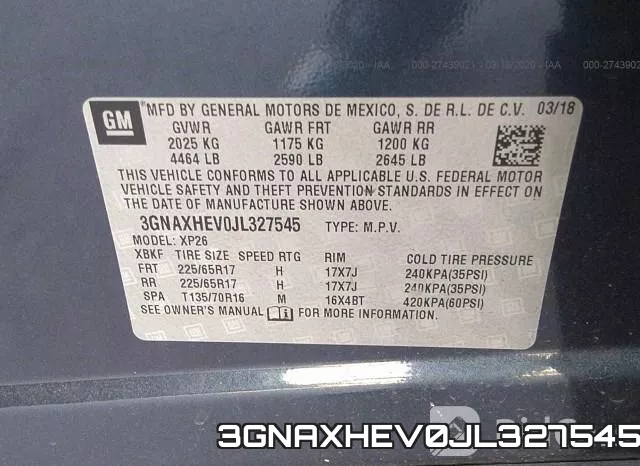 3GNAXHEV0JL327545 фото 10