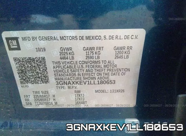 3GNAXKEV1LL180653 фото 10