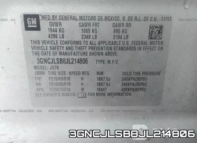 3GNCJLSB8JL214806 фото 10