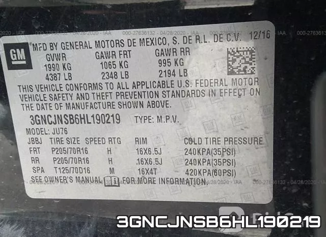 3GNCJNSB6HL190219 фото 10