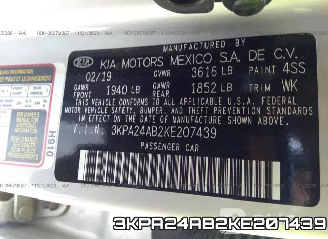 3KPA24AB2KE207439 фото 10