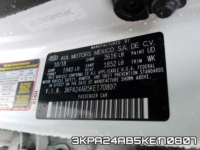3KPA24AB5KE170807 фото 2