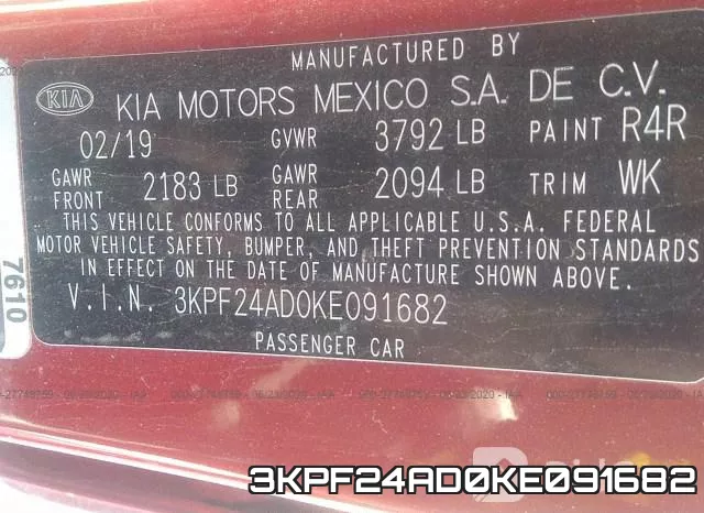 3KPF24AD0KE091682 фото 10