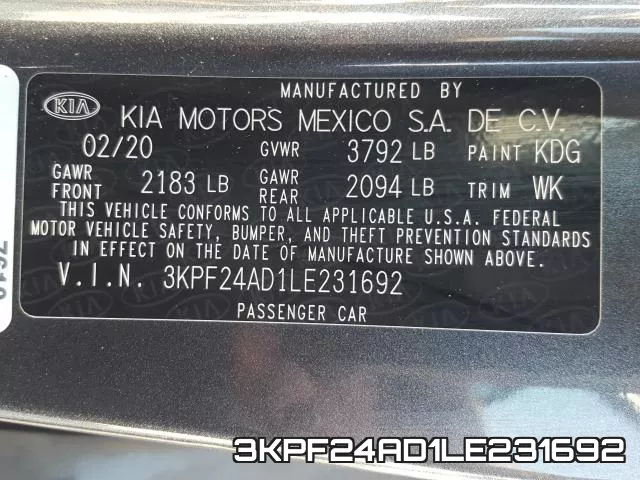 3KPF24AD1LE231692 фото 2