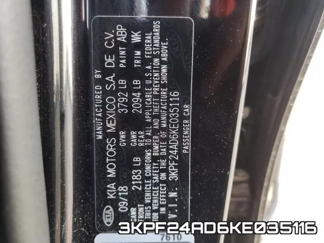 3KPF24AD6KE035116 фото 2
