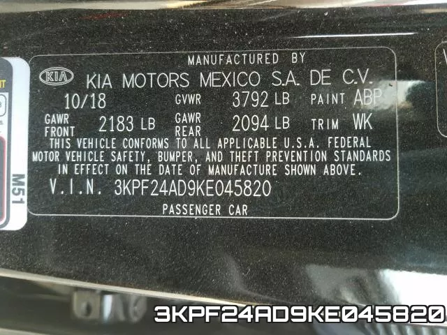 3KPF24AD9KE045820 фото 2