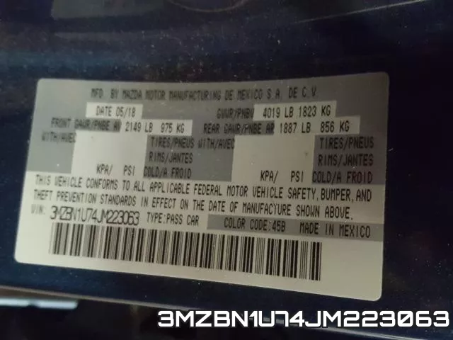 3MZBN1U74JM223063 фото 2