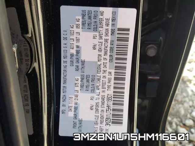 3MZBN1U75HM116601 фото 2