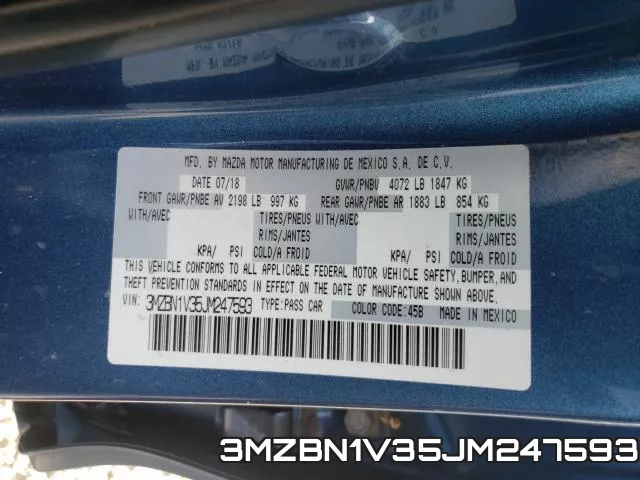 3MZBN1V35JM247593 фото 2