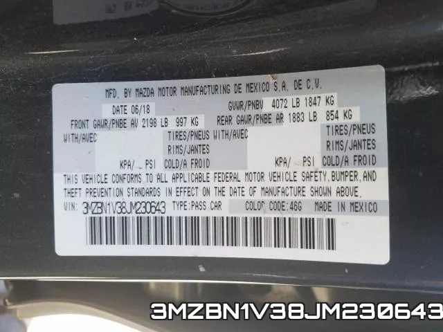 3MZBN1V38JM230643 фото 2