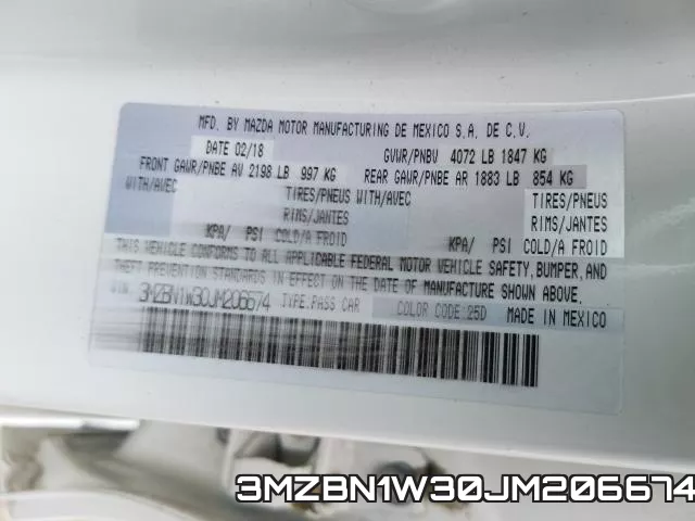 3MZBN1W30JM206674 фото 2