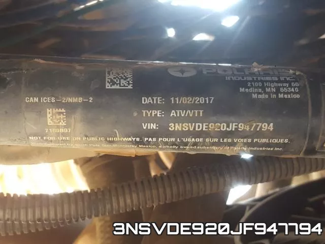 3NSVDE920JF947794 фото 2